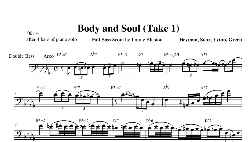 bass transcriptions jazz