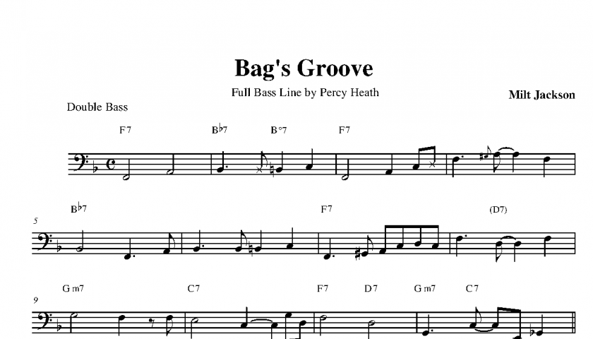 jazz bass transcriptions